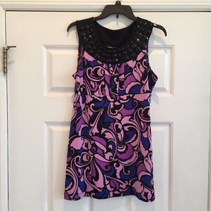 Style  & Co Halter Beaded Neckline Top Size Medium